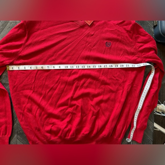 NWT Chaps Cotton Cashmere Sweater Pullover Red Regular Fit Men's XL - Picture 7 of 8